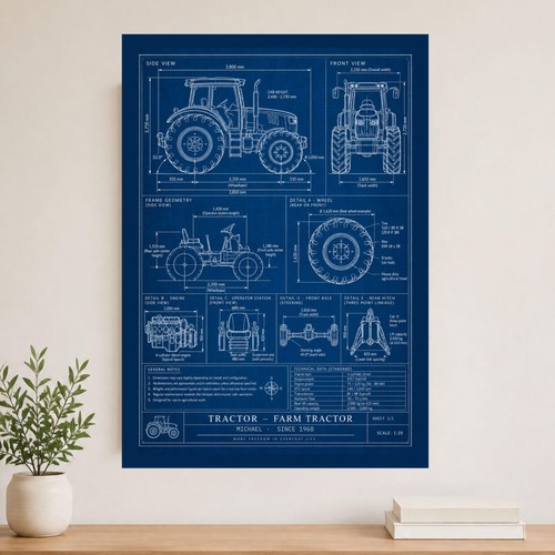 Traktor poster personalisiert - traktor,