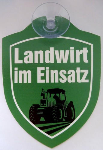 Schild mit saugnapf landwirt - schild,