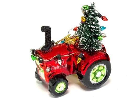 Christbaumschmuck traktor glas - christbaumschmuck,