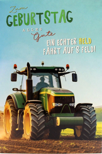Glückwunschkarte mit traktor - glückwunschkarte,